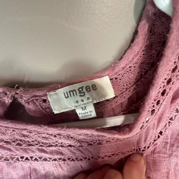 Umgee :Women’s Pink with flowers Dress-Size Medium - Picture 4 of 5